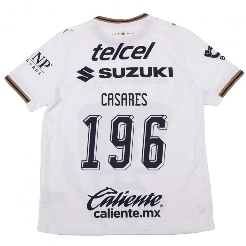 Danxen Bambino Maglia Mateo Casares #196 Bianco Nero Marrone Kit Gara Away 2026/27 Maglietta