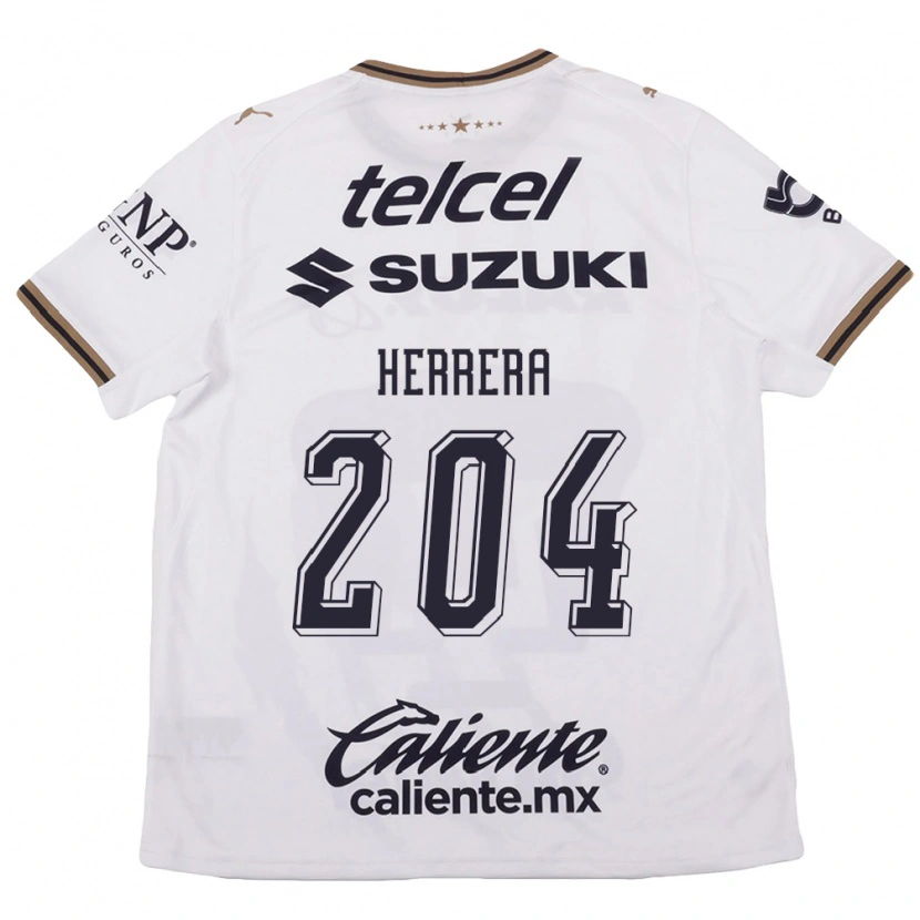 Danxen Bambino Maglia José Herrera #204 Bianco Nero Marrone Kit Gara Away 2026/27 Maglietta
