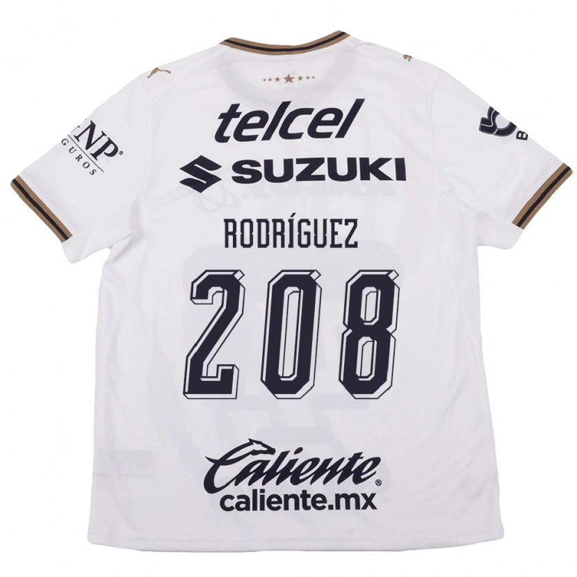 Danxen Bambino Maglia Gael Rodríguez #208 Bianco Nero Marrone Kit Gara Away 2026/27 Maglietta