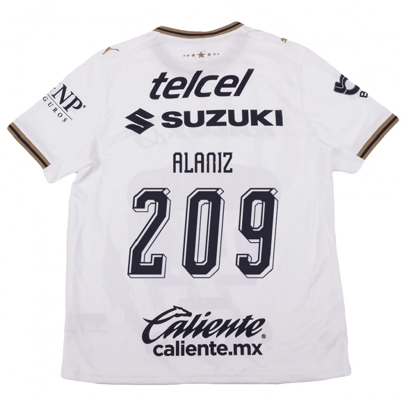 Danxen Bambino Maglia Jorge Alaniz #209 Bianco Nero Marrone Kit Gara Away 2026/27 Maglietta