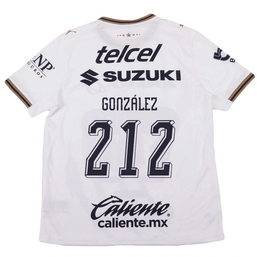 Danxen Bambino Maglia José González #212 Bianco Nero Marrone Kit Gara Away 2026/27 Maglietta