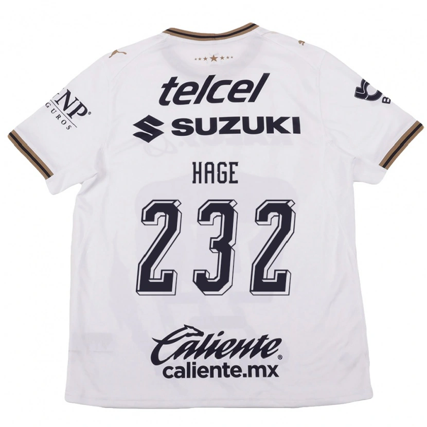 Danxen Bambino Maglia Dayub Hage #232 Bianco Nero Marrone Kit Gara Away 2026/27 Maglietta