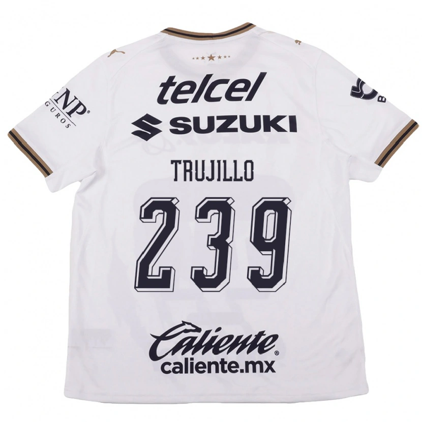 Danxen Bambino Maglia Axel Trujillo #239 Bianco Nero Marrone Kit Gara Away 2026/27 Maglietta
