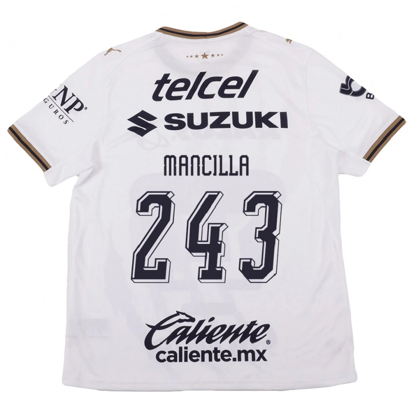 Danxen Bambino Maglia José Mancilla #243 Bianco Nero Marrone Kit Gara Away 2026/27 Maglietta