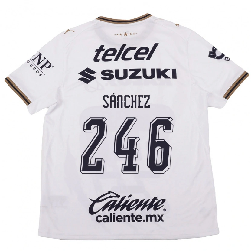 Danxen Bambino Maglia Oswaldo Sánchez #246 Bianco Nero Marrone Kit Gara Away 2026/27 Maglietta