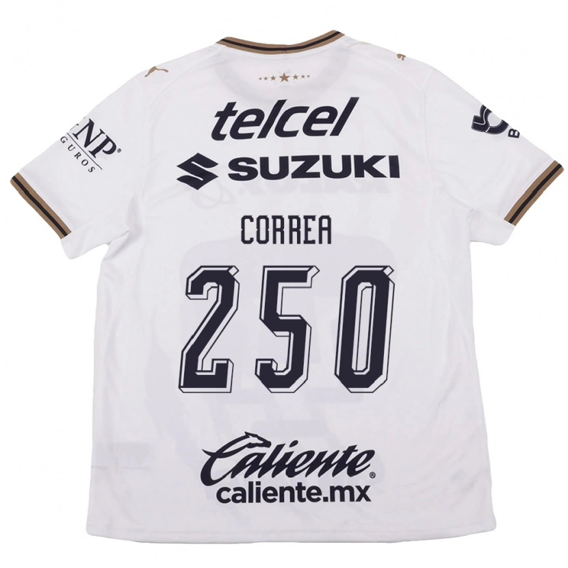 Danxen Bambino Maglia Andrés Correa #250 Bianco Nero Marrone Kit Gara Away 2026/27 Maglietta