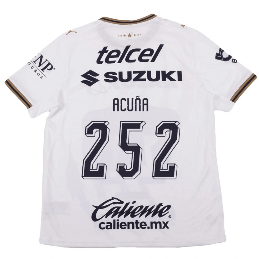 Danxen Bambino Maglia José Acuña #252 Bianco Nero Marrone Kit Gara Away 2026/27 Maglietta