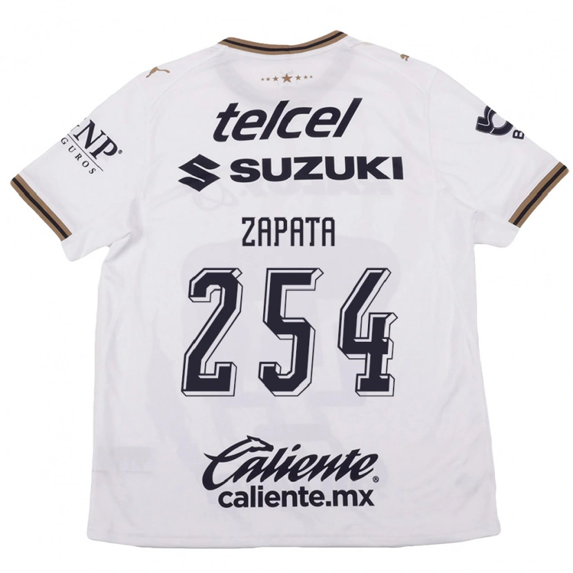 Danxen Bambino Maglia Jan Zapata #254 Bianco Nero Marrone Kit Gara Away 2026/27 Maglietta
