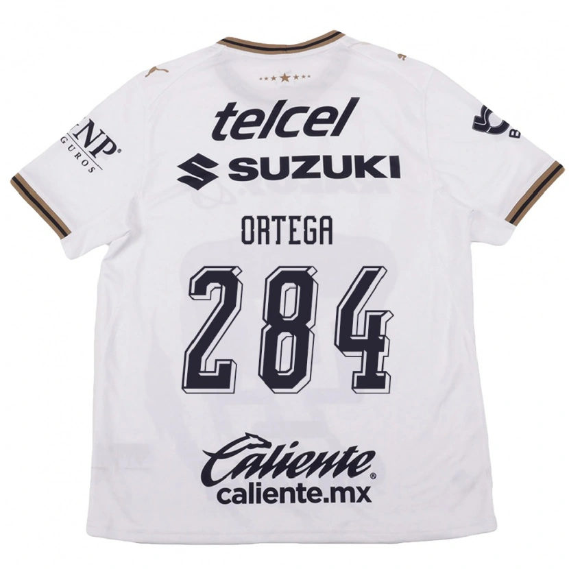 Danxen Bambino Maglia Oscar Ortega #284 Bianco Nero Marrone Kit Gara Away 2026/27 Maglietta