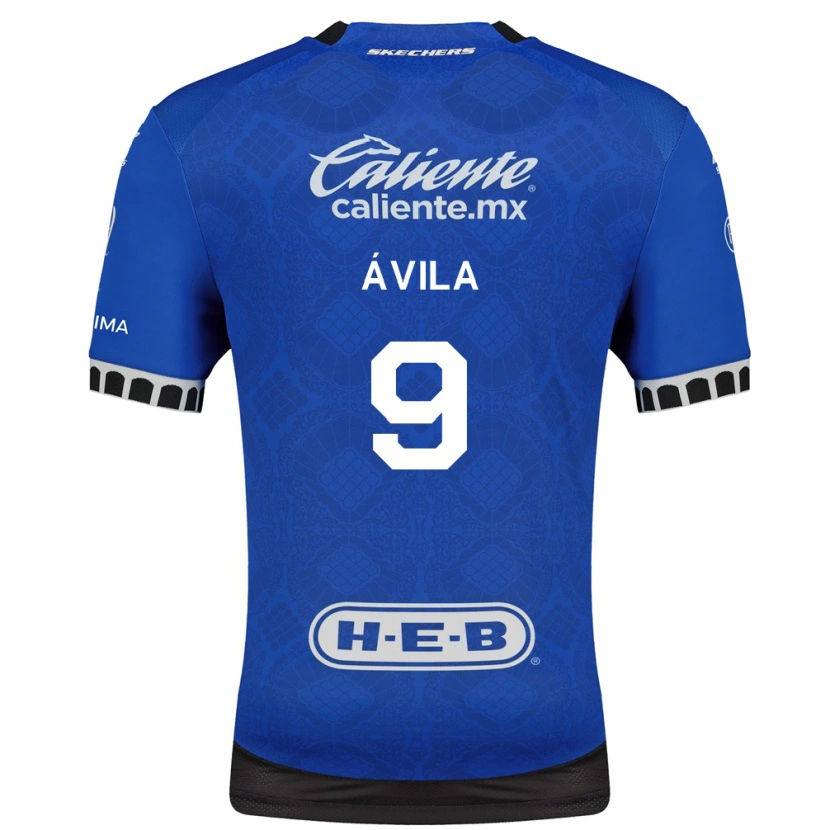 Danxen Bambino Maglia Alí Ávila #9 Blu Reale Bianco Nero Kit Gara Away 2026/27 Maglietta