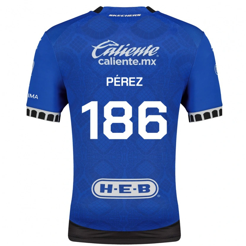 Danxen Bambino Maglia José Pérez #186 Blu Reale Bianco Nero Kit Gara Away 2026/27 Maglietta