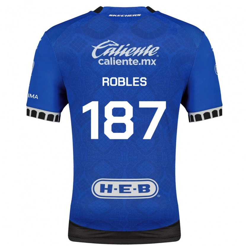 Danxen Bambino Maglia Claudio Robles #187 Blu Reale Bianco Nero Kit Gara Away 2026/27 Maglietta