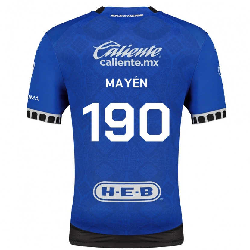 Danxen Bambino Maglia Eduardo Mayén #190 Blu Reale Bianco Nero Kit Gara Away 2026/27 Maglietta