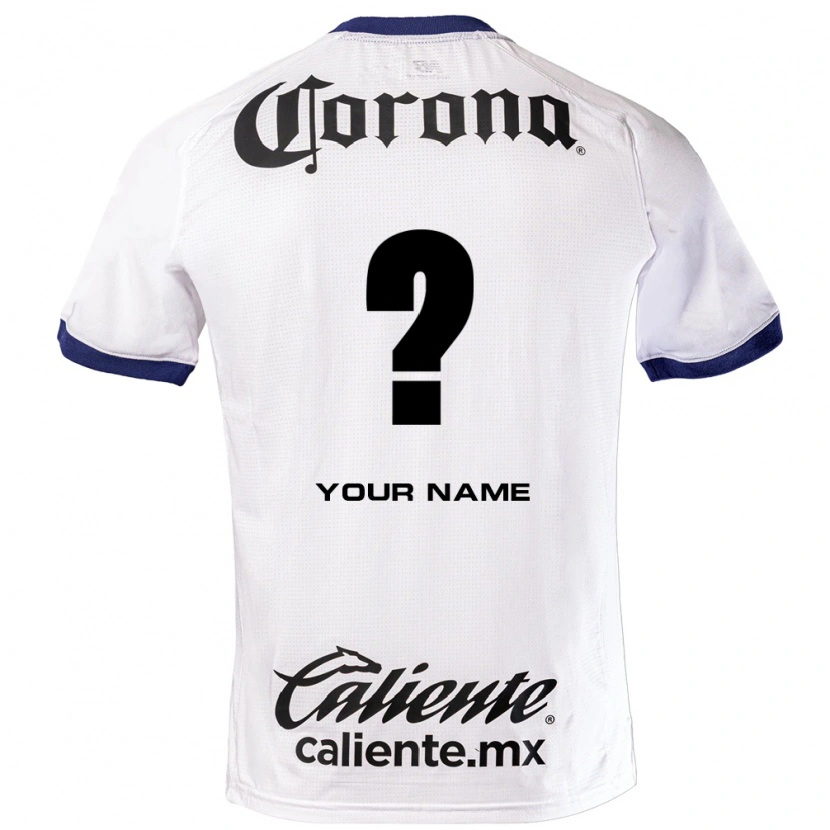 Danxen Bambino Maglia Il Tuo Nome #0 Bianco Blu Nero Kit Gara Away 2026/27 Maglietta