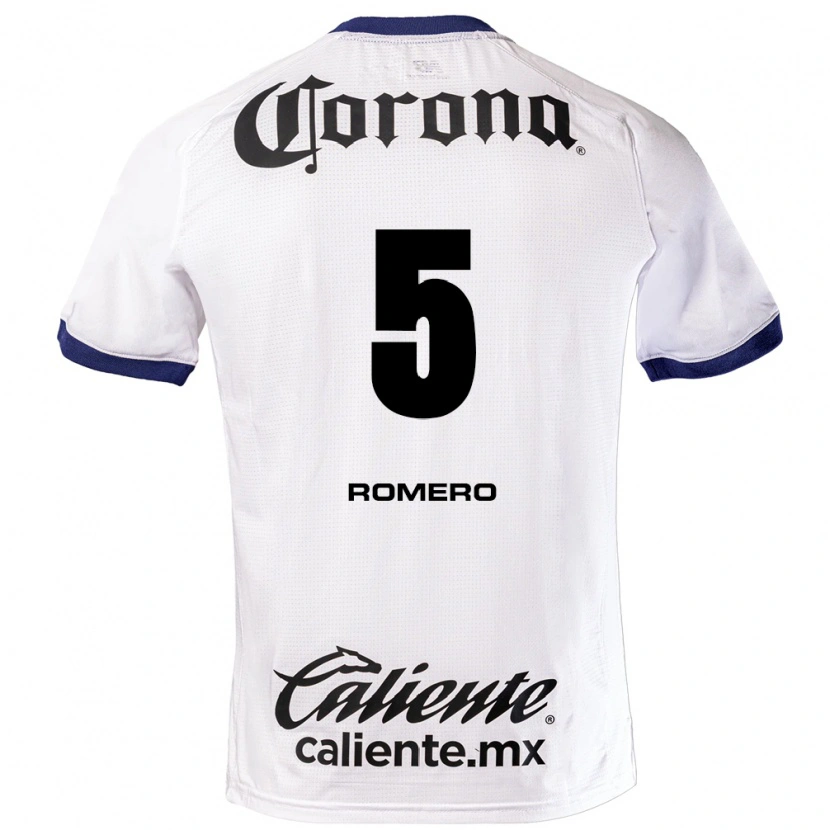 Danxen Bambino Maglia Franco Romero #5 Bianco Blu Nero Kit Gara Away 2026/27 Maglietta