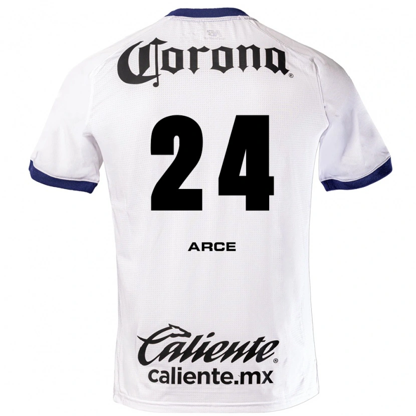 Danxen Bambino Maglia Fernando Arce #24 Bianco Blu Nero Kit Gara Away 2026/27 Maglietta
