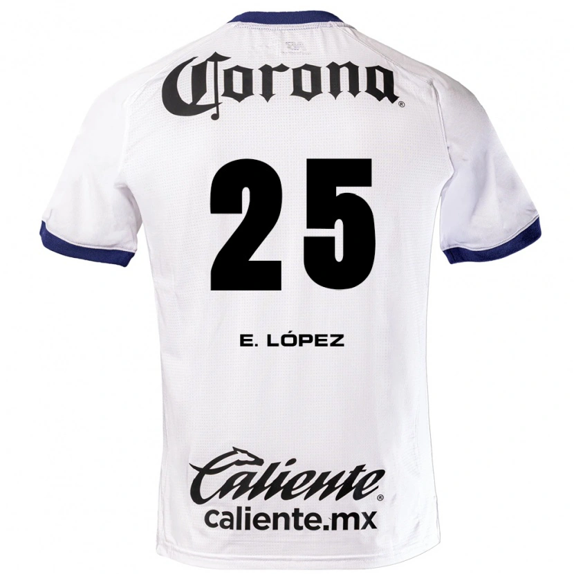 Danxen Bambino Maglia Everardo López #25 Bianco Blu Nero Kit Gara Away 2026/27 Maglietta