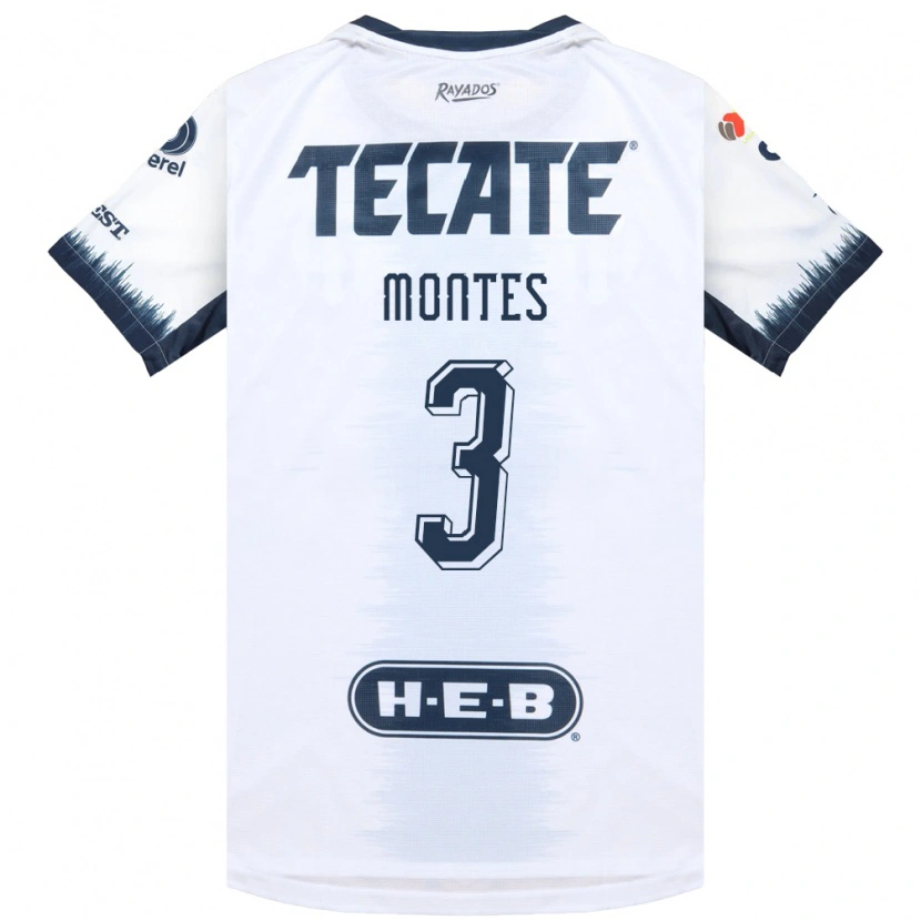 Danxen Bambino Maglia Cesar Montes #3 Bianco Bluinchiostro Rosso Kit Gara Away 2026/27 Maglietta