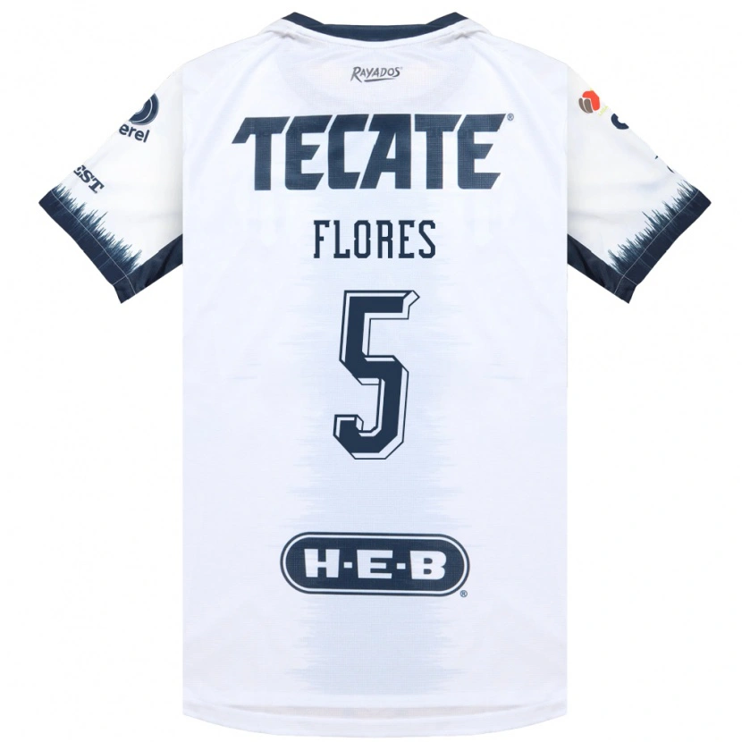 Danxen Bambino Maglia Monica Flores #5 Bianco Bluinchiostro Rosso Kit Gara Away 2026/27 Maglietta