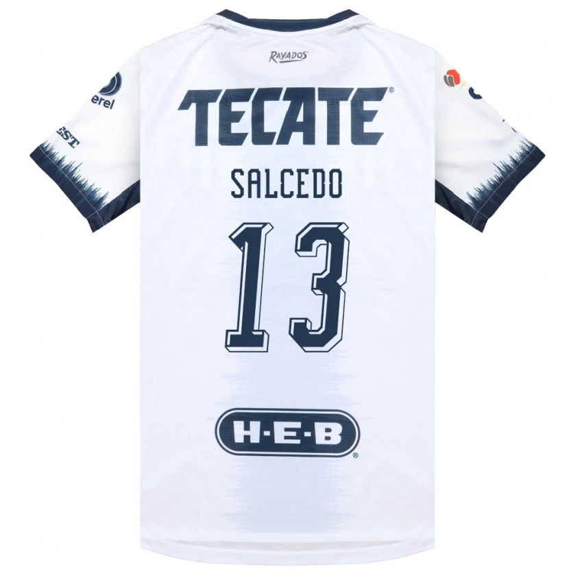 Danxen Bambino Maglia Carlos Salcedo #13 Bianco Bluinchiostro Rosso Kit Gara Away 2026/27 Maglietta
