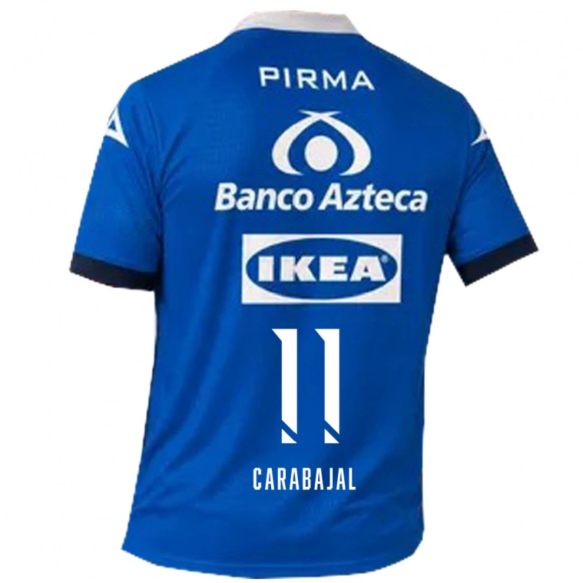 Danxen Bambino Maglia Gabriel Carabajal #11 Blu Bianco Kit Gara Away 2026/27 Maglietta