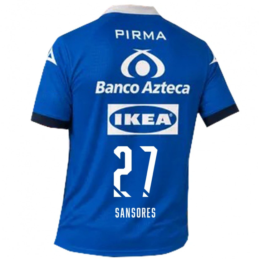 Danxen Bambino Maglia Miguel Sansores #27 Blu Bianco Kit Gara Away 2026/27 Maglietta