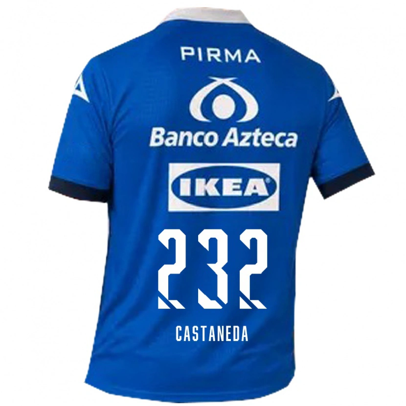 Danxen Bambino Maglia Ángel Castañeda #232 Blu Bianco Kit Gara Away 2026/27 Maglietta