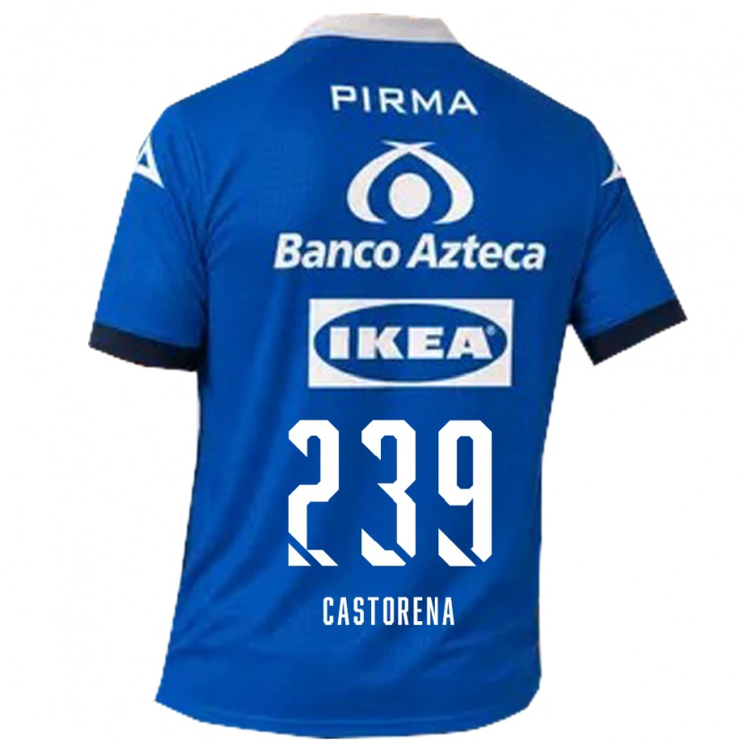 Danxen Bambino Maglia Ernesto Castorena #239 Blu Bianco Kit Gara Away 2026/27 Maglietta