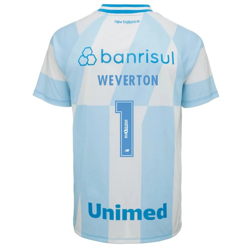 Danxen Bambino Maglia Weverton Pereira Da Silva #1 Azzurro Chiaro Bianco Kit Gara Away 2026/27 Maglietta