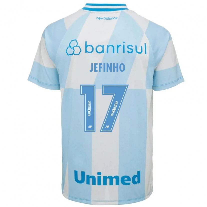 Danxen Bambino Maglia Jefinho #17 Azzurro Chiaro Bianco Kit Gara Away 2026/27 Maglietta