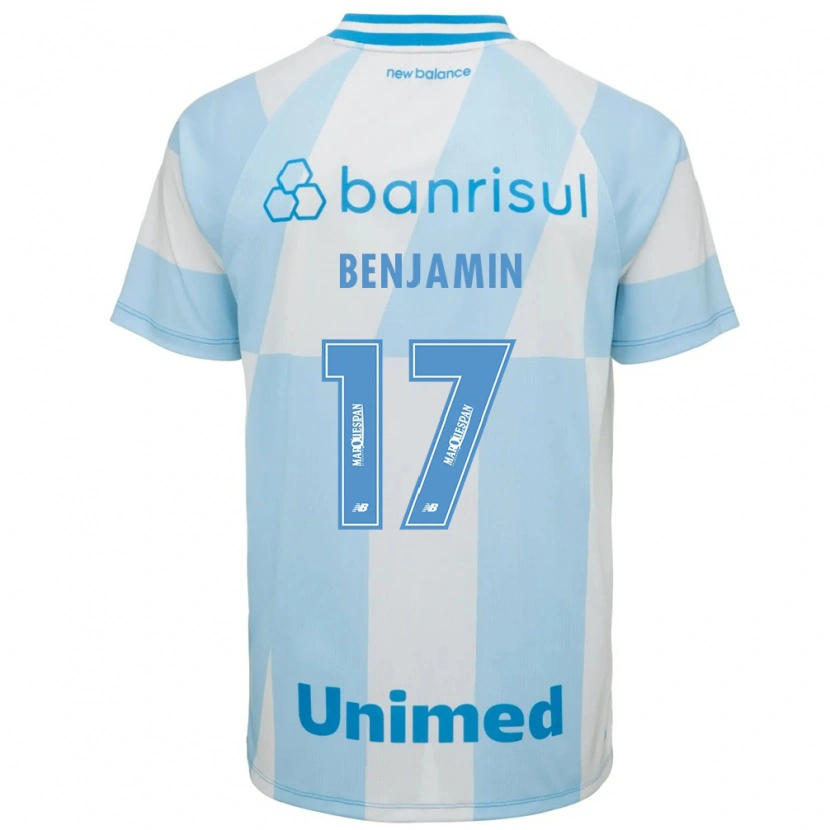 Danxen Bambino Maglia Benjamin Dos Santos #17 Azzurro Chiaro Bianco Kit Gara Away 2026/27 Maglietta