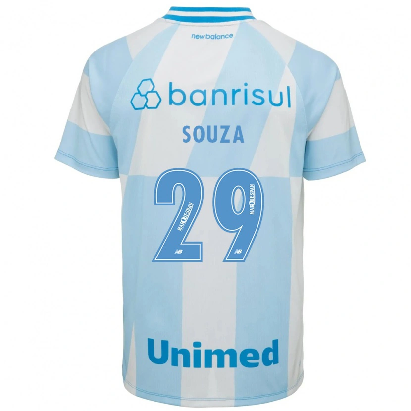 Danxen Bambino Maglia Diego Souza #29 Azzurro Chiaro Bianco Kit Gara Away 2026/27 Maglietta
