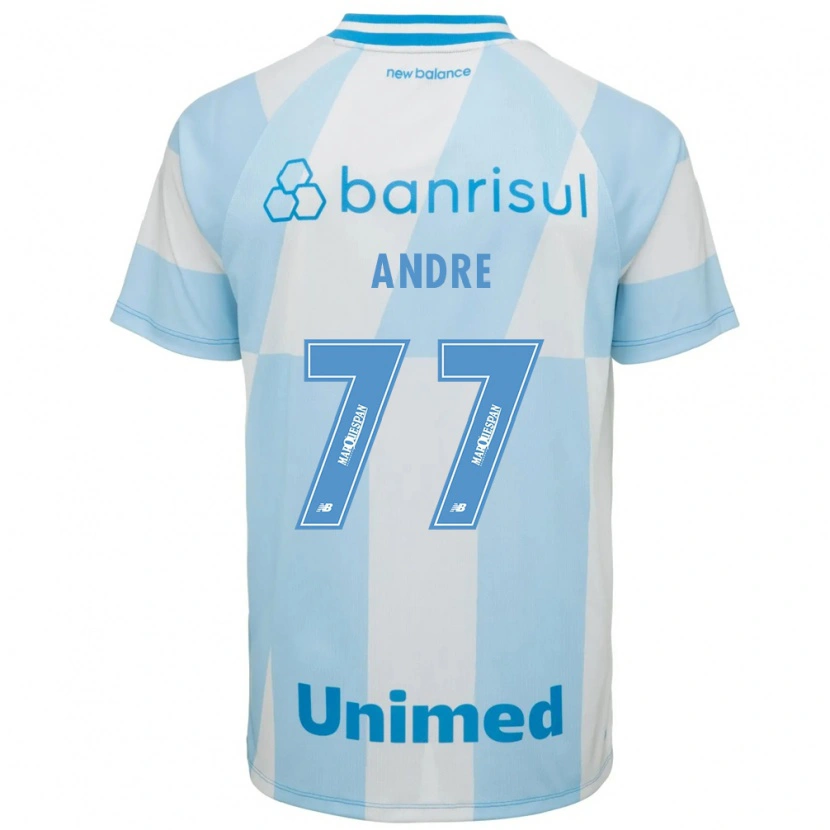 Danxen Bambino Maglia André #77 Azzurro Chiaro Bianco Kit Gara Away 2026/27 Maglietta
