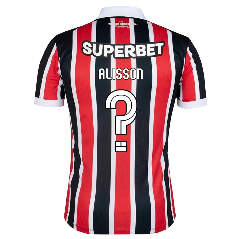 Danxen Bambino Maglia Alisson Santana Da Silva #0 Rosso Bianco Nero Kit Gara Away 2026/27 Maglietta