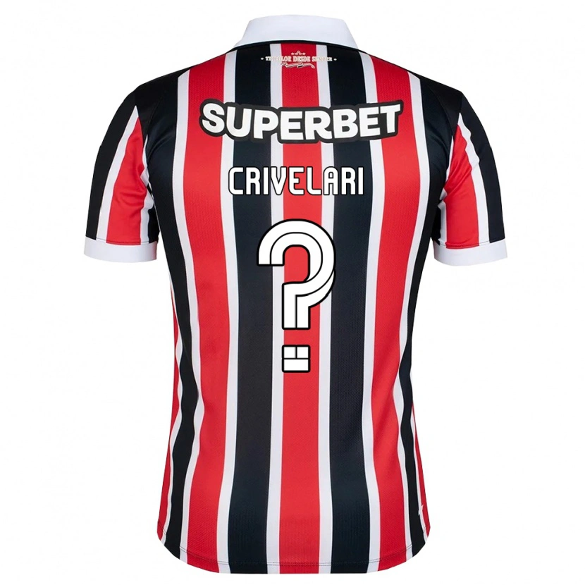 Danxen Bambino Maglia Giovanna Crivelari #0 Rosso Bianco Nero Kit Gara Away 2026/27 Maglietta