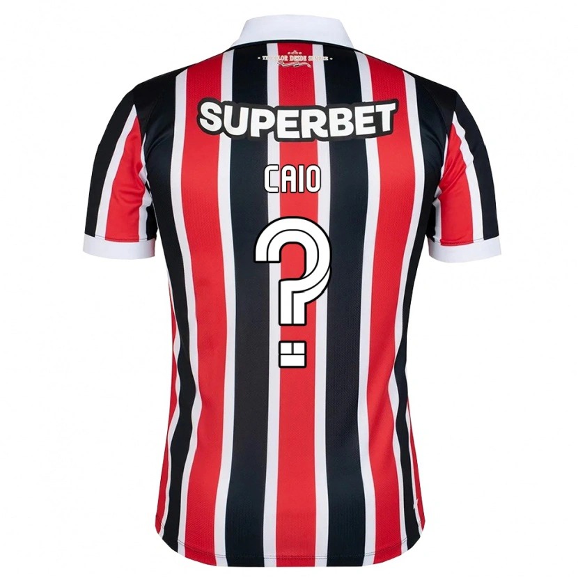 Danxen Bambino Maglia Caio #0 Rosso Bianco Nero Kit Gara Away 2026/27 Maglietta