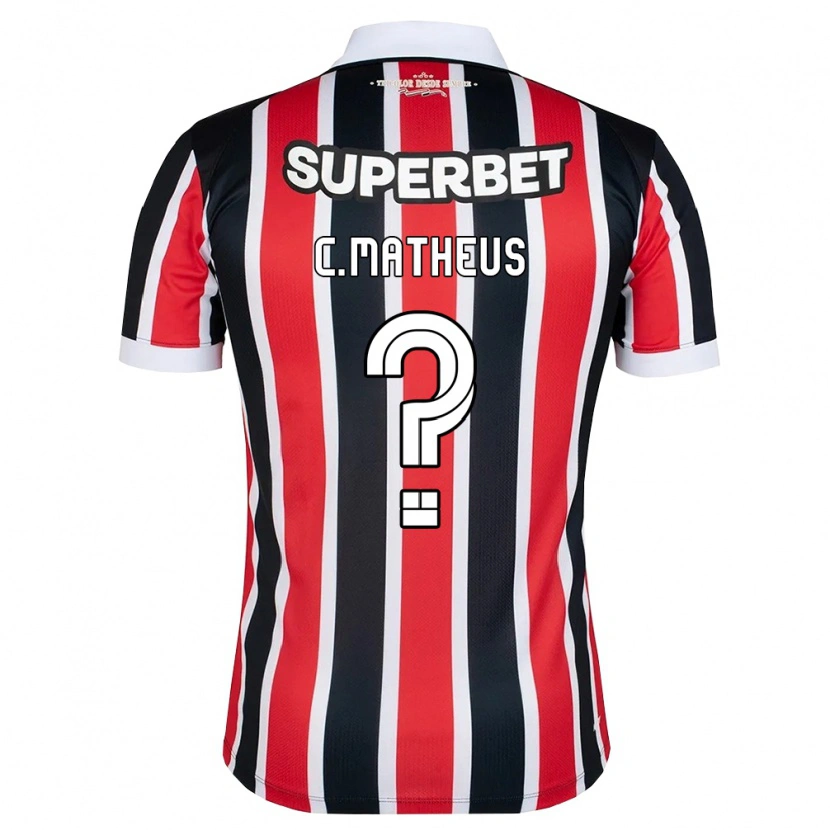 Danxen Bambino Maglia Caio Matheus #0 Rosso Bianco Nero Kit Gara Away 2026/27 Maglietta