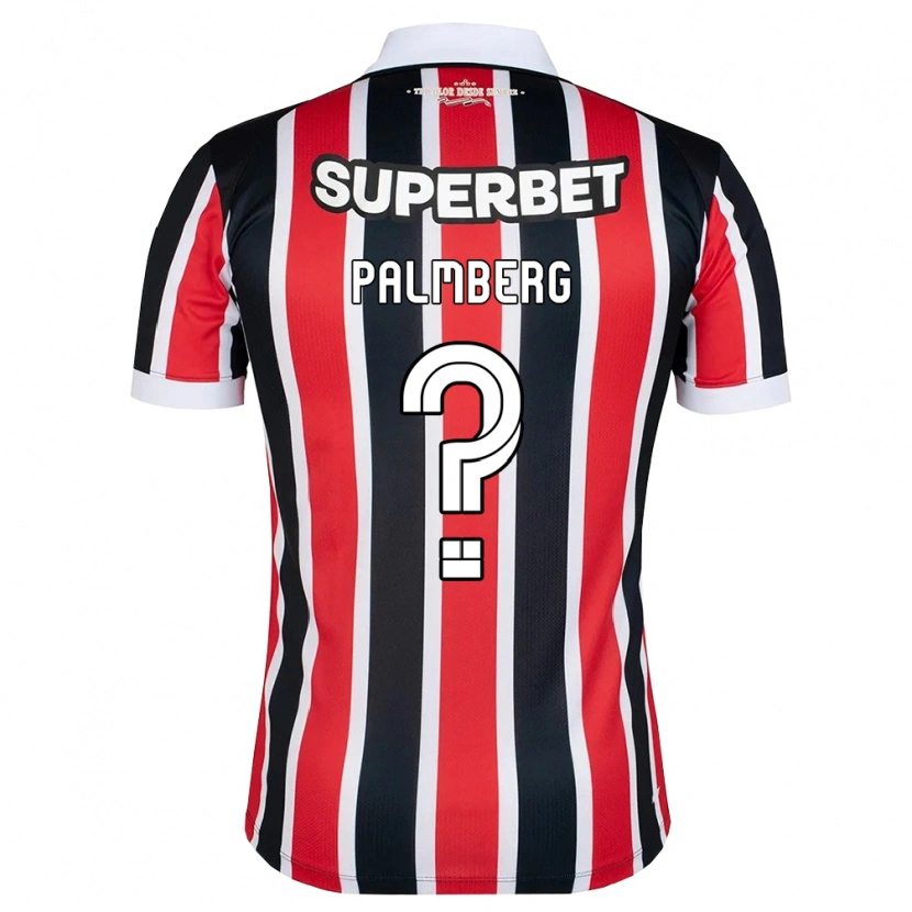 Danxen Bambino Maglia Palmberg #0 Rosso Bianco Nero Kit Gara Away 2026/27 Maglietta