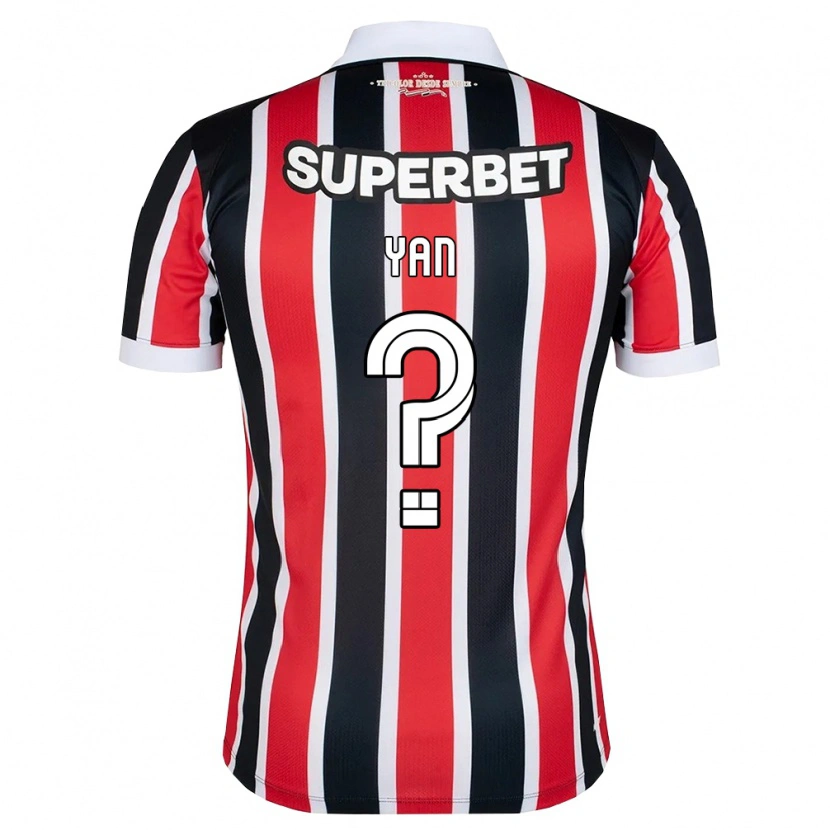 Danxen Bambino Maglia Arthur Yan #0 Rosso Bianco Nero Kit Gara Away 2026/27 Maglietta