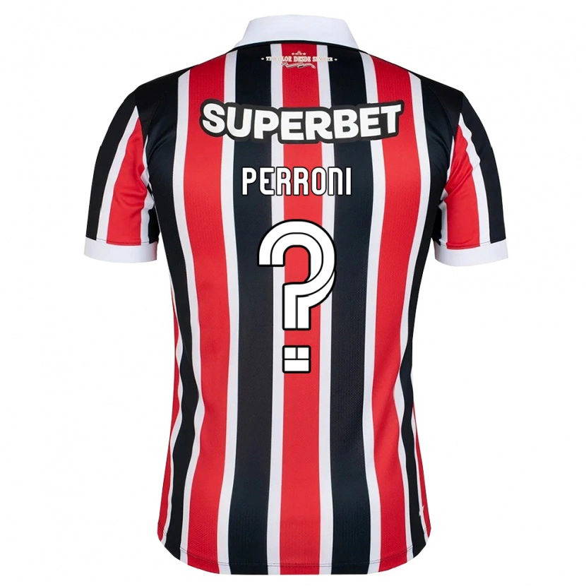 Danxen Bambino Maglia Enzo Perroni #0 Rosso Bianco Nero Kit Gara Away 2026/27 Maglietta
