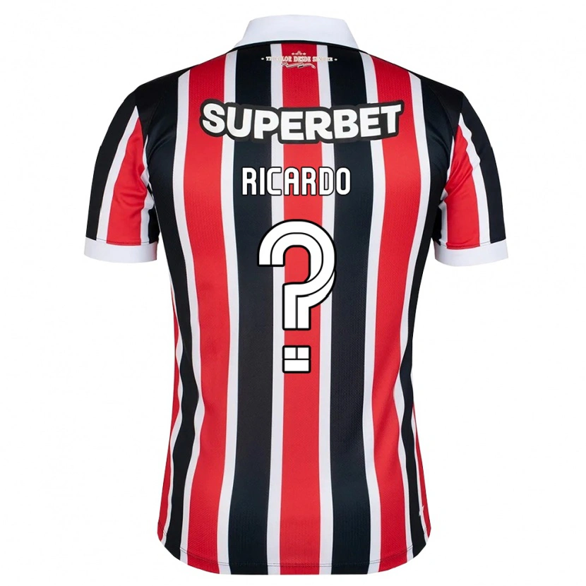 Danxen Bambino Maglia João Ricardo #0 Rosso Bianco Nero Kit Gara Away 2026/27 Maglietta