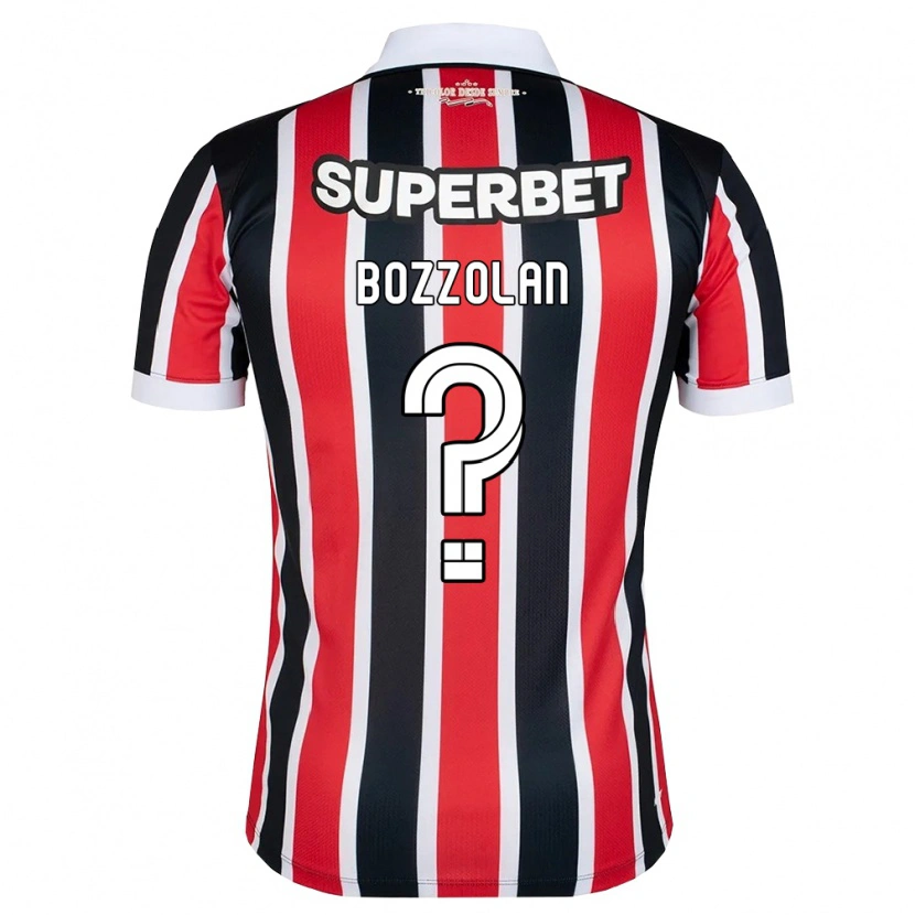 Danxen Bambino Maglia Gabriel Bozzolan #0 Rosso Bianco Nero Kit Gara Away 2026/27 Maglietta