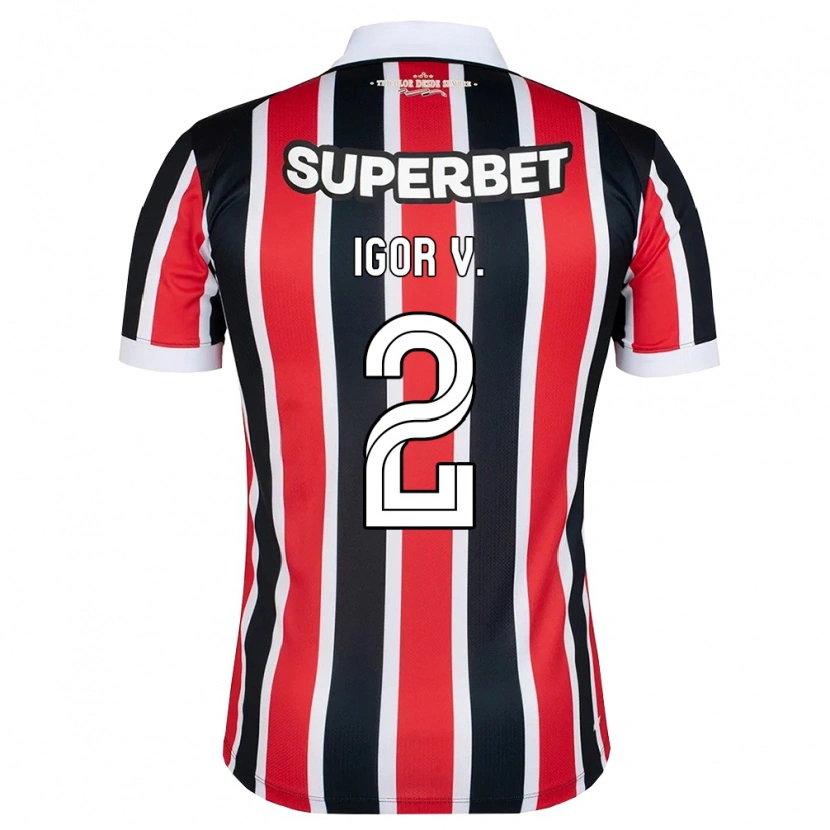 Danxen Bambino Maglia Igor Vinicius #2 Rosso Bianco Nero Kit Gara Away 2026/27 Maglietta