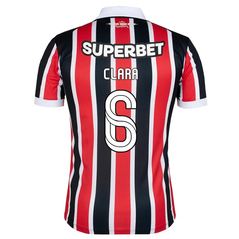 Danxen Bambino Maglia Ana Clara #6 Rosso Bianco Nero Kit Gara Away 2026/27 Maglietta