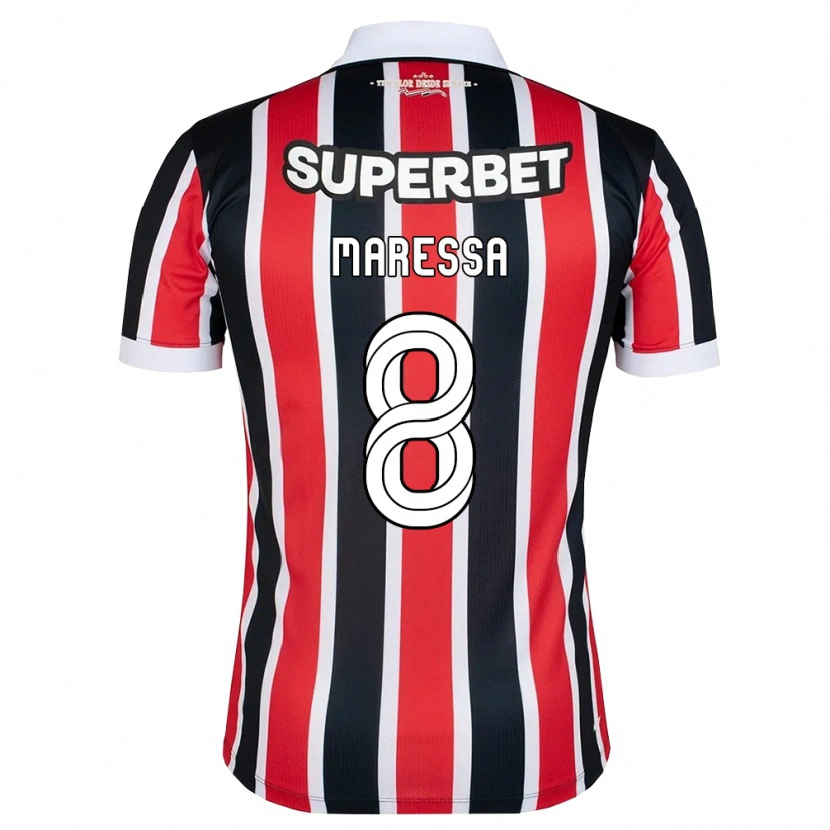 Danxen Bambino Maglia Maressa #8 Rosso Bianco Nero Kit Gara Away 2026/27 Maglietta