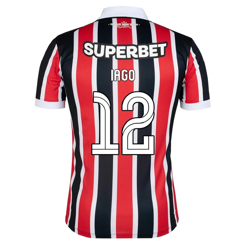 Danxen Bambino Maglia Iago Amaral Borduchi #12 Rosso Bianco Nero Kit Gara Away 2026/27 Maglietta