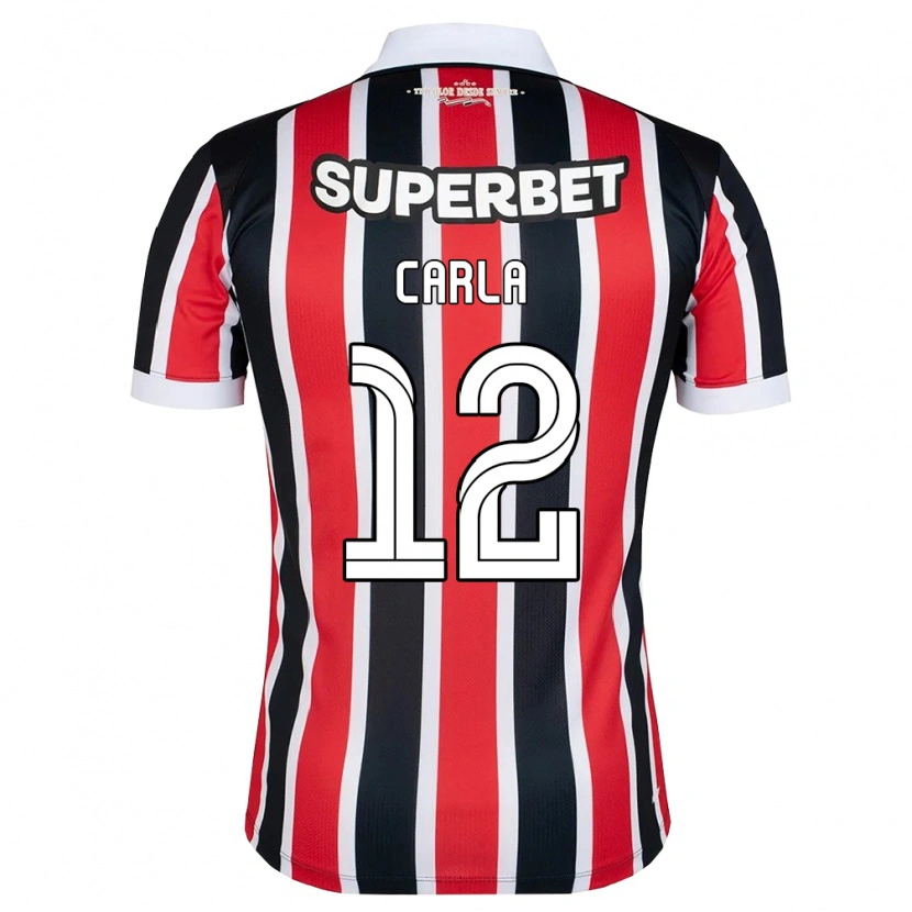 Danxen Bambino Maglia Carla Maria Da Silva #12 Rosso Bianco Nero Kit Gara Away 2026/27 Maglietta