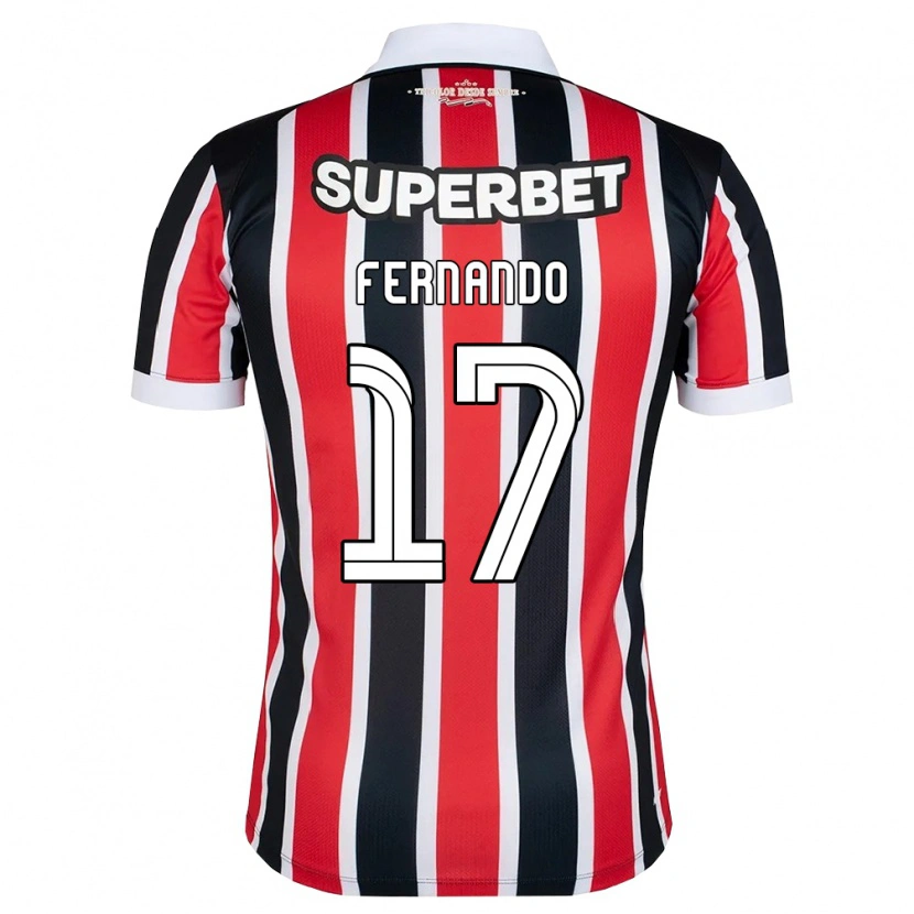 Danxen Bambino Maglia Luiz Fernando #17 Rosso Bianco Nero Kit Gara Away 2026/27 Maglietta