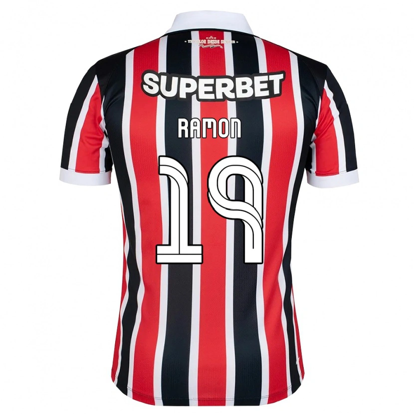 Danxen Bambino Maglia Lucas Ramon #19 Rosso Bianco Nero Kit Gara Away 2026/27 Maglietta
