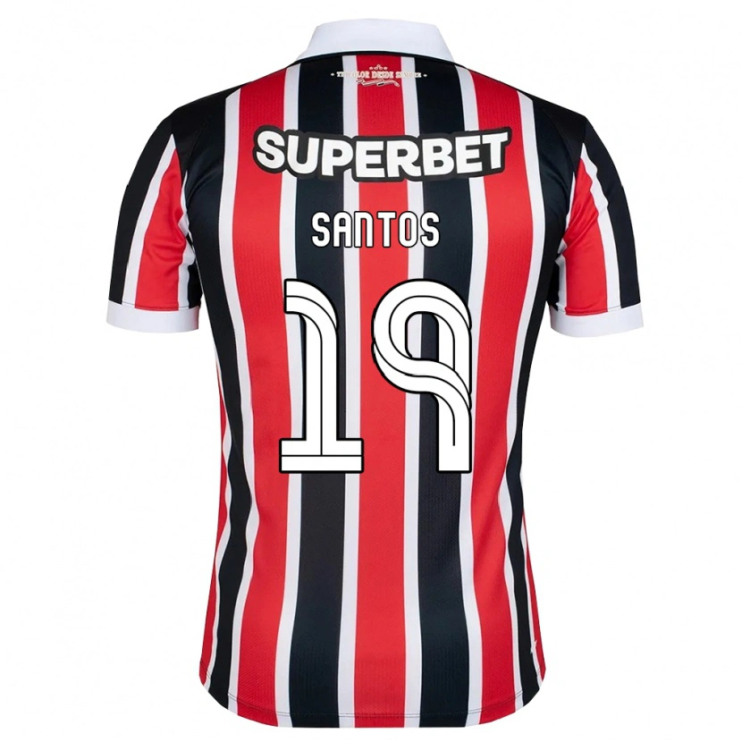 Danxen Bambino Maglia Kaio Santos #19 Rosso Bianco Nero Kit Gara Away 2026/27 Maglietta